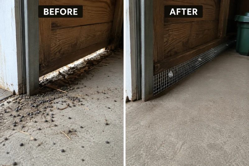 before and after scene of rodent control prescott